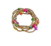 Caiyao Colorful Resin Turquoise Cross Beaded Stretch Braceles Set Bohemia Multilayer Gold Beads Cross Pearl Stackable Bracelet Preppy Friendship Bangles for Women Men Summer Beach Vacation Jewelry, M