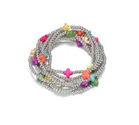 Caiyao Colorful Resin Turquoise Cross Beaded Stretch Braceles Set Bohemia Multilayer Gold Beads Cross Pearl Stackable Bracelet Preppy Friendship Bangles for Women Men Summer Beach Vacation Jewelry, M