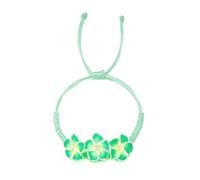 Caiyao Cute Bohemian Hawaiian Plumeria Rubra Charm Bracelets Colorful Adjustable Braided Tropical Flower String Rope Bracelet for Women Summer Luau Beach Holiday Vacation Party Jewelry Gifts, M