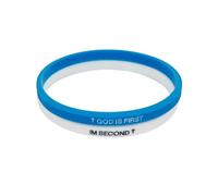 Caiyao God Is First I am Second Silicone Bible Verse Christian Wristbands Bracelets for Women Men, One Size, Silicone, no gemstone