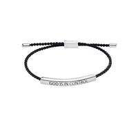 Caiyao God Is In Control Inspirational Bracelets Handmade Adjustable Stainless Steel Christian Faith Letter Braided Bangle Bracelets for Women Men Christmas Birthday Jewelry Gifts, M, Nylon Stainless