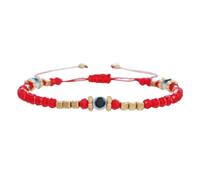 Caiyao Handmade Evil Eye Crystal Beaded Charm Bracelets Adjustable Braided Turkish Red Blue Eye Rope Thread Strand Bracelets for Women Men Friendship Protective Amulet Lucky Jewelry Gifts, M, Glass