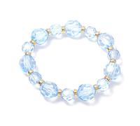 Caiyao Handmade Multicolor Crystal Beaded Stretch Bracelets Boho Colorful Resin Gold Beads Stackable Statemrnt Bracelet for Women Summer Beach Holiday Party Daily Wear Jewelry Gifts