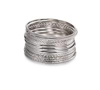 Caiyao Layers Bohemica Stackable Bracelets Set Indian Wedding Multi Textured Pearl Beads Gold Bangle Bracelet Fashion Handcuffs Wrist Bangle for women Jewelry, One Size, Zinc, no gemstone