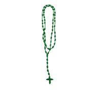 Caiyao Long Braided String Knotted Rosary Cross Necklace Adjustable Lucky Protection Catholic Religion Rope Necklace Rosary for Women Men, Fiber, No Gemstone