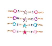 Caiyao Y2K Aesthetic Friendship Charm Bracelets Colorful Shiny Heart Star Gold Beaded Stretch Bracelets Multilayer BFF Link Chain Elastic Bangles for Women Best Friends Jewelry Gifts, M, Resin, no