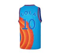CAIYOO 23 1 Bugs 10 Lola Space 2 Movie 6 Basketball Jersey for Men 90s Hip hop Clothing, Blue10, Medium