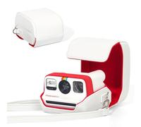 CAIYOULE Camera Case for Polaroid Go/Go Gen 2 Instant Film Camera, Protective Camera Bag with Adjustable Shoulder Strap, Portable Retro PU Case, White, No Camera