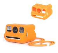 CAIYOULE Silicone Case for Polaroid Go, Protective Camera Case for Polaroid Go Gen 2, Soft Silicone Camera Sleeve with Adjustable Wrist Strap, Orange, No Camera