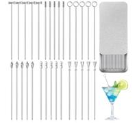 CAIYUANGUANGJIN 30Pcs Stainless Steel Cocktail Sticks with Gift Box, 4.3 Inch Reusable Metal Skewers, 304 Grade Olive Picks for Martini, Fruit Garnish, Appetizers, BBQ, Bloody Marys(Silver)