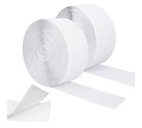 CAIYUANGUANGJIN 50mm x 10m Hook and Loop Tape Self Adhesive, White Double Sided Sticky Rolls, Heavy Duty Fastening Strips Tapes for Fabric Carpet Picture Hanging Home Office DIY Crafts