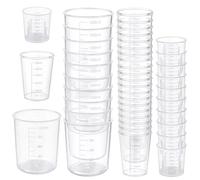 CAIYUANGUANGJIN 50Pcs Plastic Measuring Cups, 30/50/100ml Resin Mixing Cups, Medicine Measuring-Cup, Graduated Resin Paint Measuring Cup for Kitchen Painting Crafts Laboratory