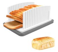 CAIYZH Bread Slicer for Homemade Bread, Foldable and Compact Handhold Bread Tool with Crumb Tray, Large Loaf Slicer Guide with Uniform Slices