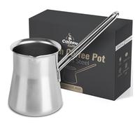 Caizen Coffee Quality Turkish Coffee Pot - Turkish Coffee Maker, Chai Pot, Arabic Coffee Pot, Briki Greek Coffee Pot, Greek Briki, Turkish Coffee Cezve, Turkish Coffee Pot Ibrik (24oz)