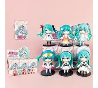 Caja ciega Hatsune Miku Qu Yunshang serie Linda figura de Anime muñeca elemento cuadrático Pvc modelo Figuri Randomly 1 box