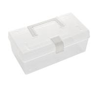 Caja de almacenamiento de plástico con ASA Caja de transporte multiusos transparente portátil para el hogar, dormitorio, oficina, refrigerios, organización de papelería, Material