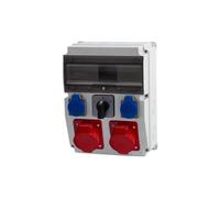 CAJA Distributor 12M Sockets 16A 5p, 32A 5p, 2x230V F3.0461