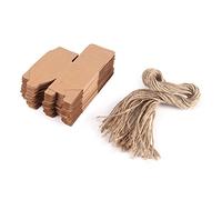 Cajas de regalo de papel Kraft Cajas de regalo de chocolate de caramelo de cuerda de cáñamo hechas a mano retro para suministros de festivales de bodas Marrón 50PCS 5x5x5cm