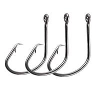 CAJOAUIS Offset Circle Hooks 100pcs/lot 7381 Black High Carbon Steel Octopus Fishing Hooks Bait Fish Hooks Size 1#-5/0# (1#-100pcs)