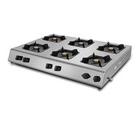 CAJOLI Commercial High-Power Burners, 3/4/6/8 Burners, Natural Gas Stoves, Stainless Steel Benchtop Stoves, Commercial Kitchens, Hotels, Restaurants, Etc.,6