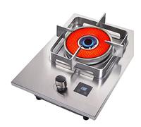 CAJOLI Household Timing Gathering Energy Gas Stove, Stainless Steel Single Stove, Independent Timing Installed with Batteries, Natural Gas Liquefied Gas Desktop Gas Stove,Natural gas