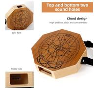 Cajon Drum Hand Percussion Instrument Premium Teakwood Birchwood Portable Octagonal Drum for Beginners Travel Outdoor Performances Log Color 30cm