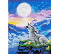 CAK-A123L: "Howling Wolf Cub" 40x50cm Crystal Art Kit