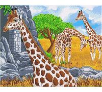 CAK-A125L: "Grazing Giraffes" 40x50cm Crystal Art Kit