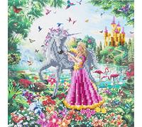 CAK-AC1: "The Princess & The Unicorn " Framed Crystal Art Kit 30 x 30cm (Medium)