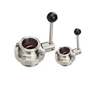 CAKADIXIY 0.5 to 3 Inch Tri Clamp Butterfly Valve SS304 Stainless Steel Manual Quick Connect Chuck Valves(OD32 x Ferrule 50.5)