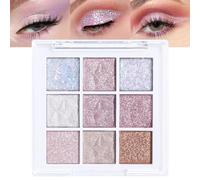 CAKAILA Eyeshadow Palette Pink White Purple Glitter Shimmer Warm Pastel 9 Colors Eyeshadow Palette Nude White Cream Colorful Eyeshadow Palette