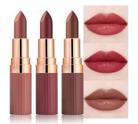 CAKAILA Set of 3 Matte Nude Lipstick Light to Dark Velvet Lipstick Women Long Lasting Waterproof 24 Hours Makeup Set Gift Matte Lip Gloss 24 Hours