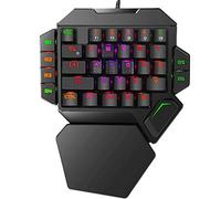 Cakce RGB One Handed Mechanical Gaming Keyboard,Colorful Backlit Professional Gaming Keyboard with Wrist Rest Support,USB Wired Single Hand Mechanical Keyboard for Game