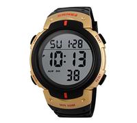 CakCity Mens Digital Sport Watches for Men Wrist Watches with Heart Rate, Pedometer, Steps Tracker, Gold, Digital