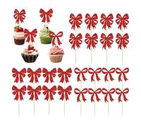 Cake and Cupcake Decorations - 24 Pieces Decorations - for Christmas Cupcakes, for Parties and Events at Home and in the Family Celebrations Party Table Gatherings Birthdays Festival Joy