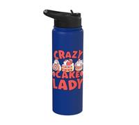 Cake Baker Crazy Cake Lady Cupcake Stainless Steel Insulated Water Bottle