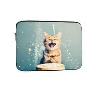 Cake Battle Cat Patterned Laptop Sleeve 17 Inch Shockproof For Slim Protective Notebook Computer Bag Briefcase