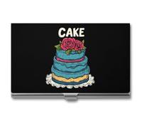 Cake Birthday Party Printed Business Card Holder for Women Men Metal Slim Credit Card Case Wallet Pocket Purse