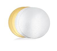 Cake Board Cake Base | 8 Pieces 2mm Ø 20cm Silver & Gold Cake Board Round | Reusable Cake Plate Cardboard for Transport Cakes and Cakes