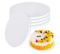 Cake Board, Cake Drum 10 Inch Round, 5 PCS Cardboard Cakes Plate 12 mm Thick, Reusable Base Plates for Cakes, Pies, Cupcakes Bread, Desserts, Wedding, Birthday, Party