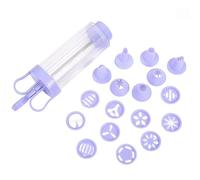 Cake Cake Decorating Icing Decorating Tool with 7pcs Piping Nozzles and 10 Biscuit Mold, Reusable Cookie Press Tool for Kitchen, Home, Baking Lover Functional