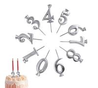 Cake Candle Holder, Number Steel Stick, Reusable Birthday Stand, Polished Metal Celebration Base, Wedding Accessory, Decorative Baking Gear, Silver Stainless Men Women Topper