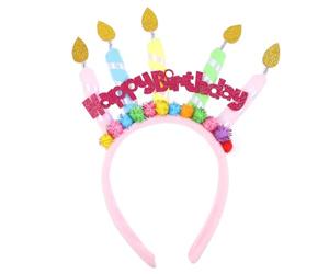 Cake Candle Shape Cloth Headband for Girls Birthday Party