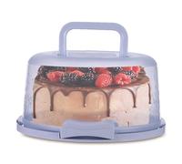 Cake Carrier, Cake Box with Secure Locking Lid, Portable Round Cakes Container with Handle, Food Storage Container, for Transport Pizza Pie Cakes Cupcakes, Cookie, Fruits, Pastries, Desserts