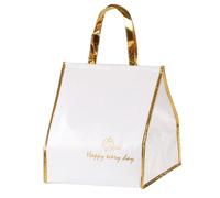 Cake Carrying Bag with Thermal Insulation White Non Woven Fabric Back to