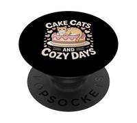 Cake Cats And Cozy Days Cute Cat Vibes Aesthetic PopSockets Adhesive PopGrip
