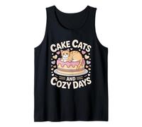 Cake Cats and Cozy Days Cute Cat Vibes Aesthetic Tank Top