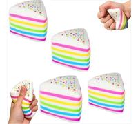 Cake Cheese Squishies, Big Cheese Squeeze Stress Ball Realistic Design, Slow-Rebound Shapeable Squeeze Ball Sensory Fidget Toy Relieves Stress for Adults (A-4PACK)