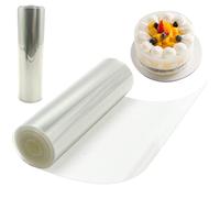 Cake Collar Thickened 12/14/16cmx10m Cake Roll Plastic Transparent Acetate Sheets Strips for Baking to Decorate Chocolate Mousse Clear Acetate Cake Collars Transparent Acetate Roll （14cm）