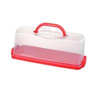 Cake Container Bread Box Gift Keeper Multipurpose Rectangular Cake Holder Food Storage for Birthday DIY Baking Shower, Red